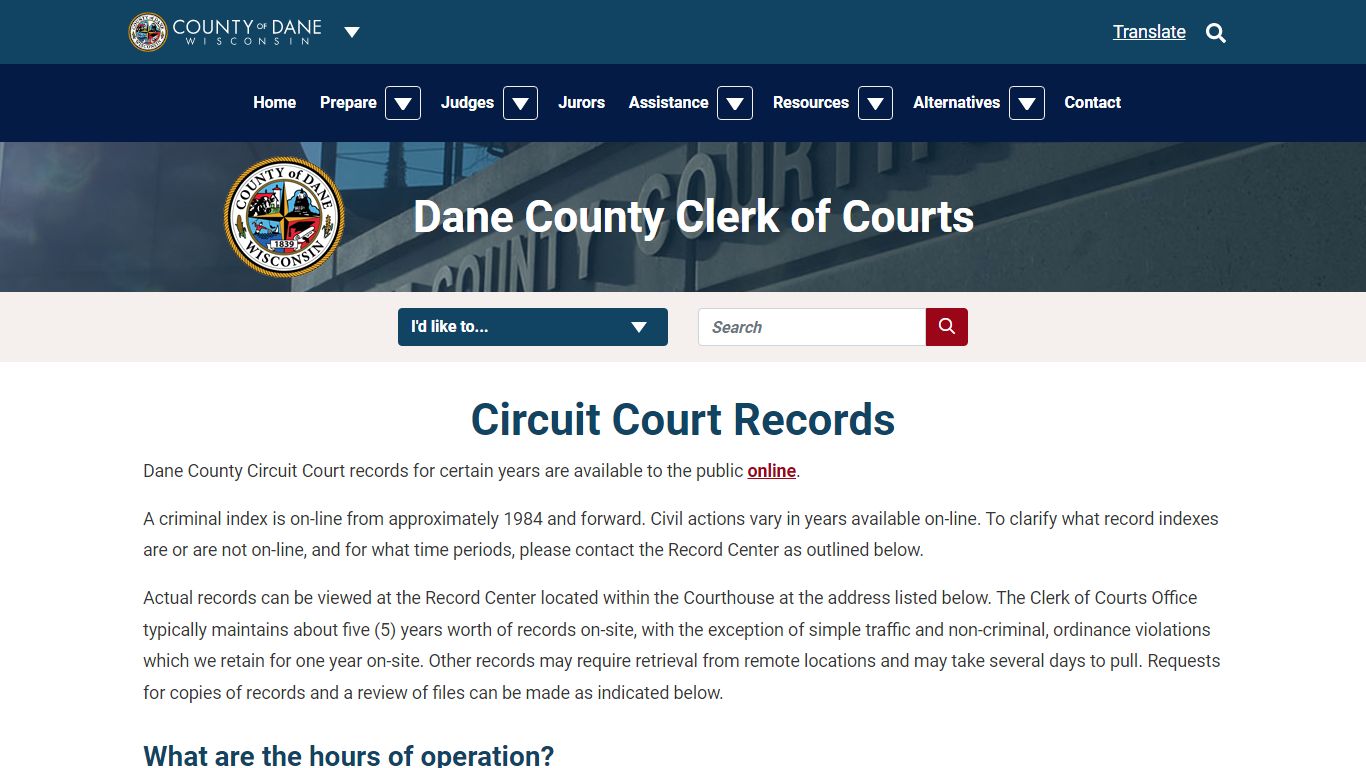 Court Records | Dane County Clerk of Courts